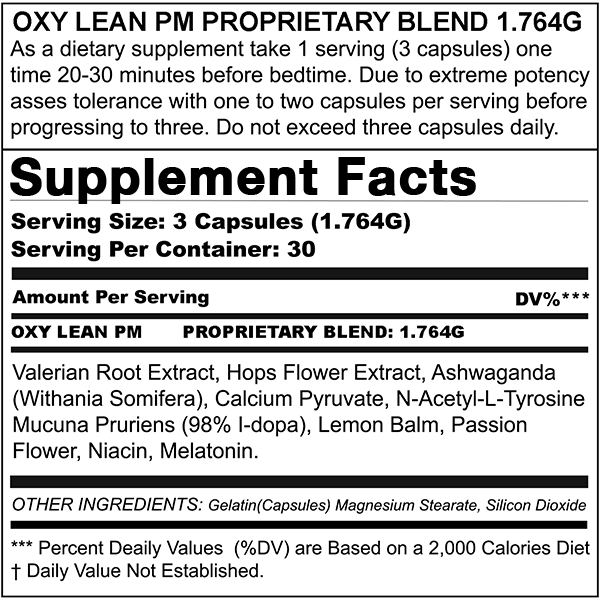 OXY LEAN PM PREMIUM SLEEP FORMULA